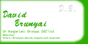 david brunyai business card